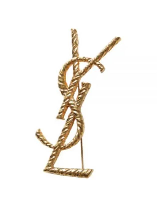 Opyum Ysl Twisted Brooch In Metal Gold - SAINT LAURENT - BALAAN 2