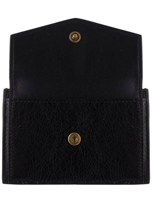 Logo Monogram Calfskin Card Wallet Black - SAINT LAURENT - BALAAN 5