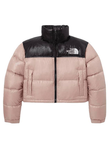 Label Nuptse Short Padding Pastel Pink - THE NORTH FACE - BALAAN 1