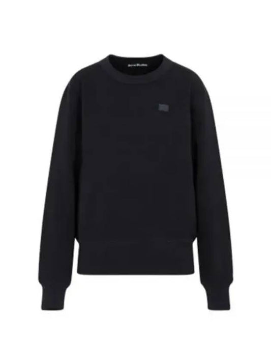 Logo Patch Regular Fit Crew Neck Sweatshirt Black - ACNE STUDIOS - BALAAN 2