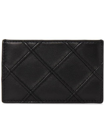 Fleming Leather Card Wallet Black - TORY BURCH - BALAAN 1