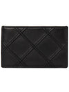 Fleming Leather Card Wallet Black - TORY BURCH - BALAAN 1