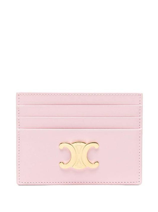 Triomphe Shiny Calfskin Card Wallet Pink - CELINE - BALAAN 1