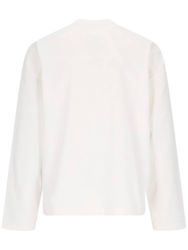 Logo Print Cotton Long Sleeve T-Shirt White - JIL SANDER - BALAAN 3