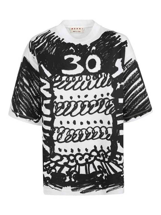 Art Print Short Sleeve T-Shirt Black - MARNI - BALAAN 2