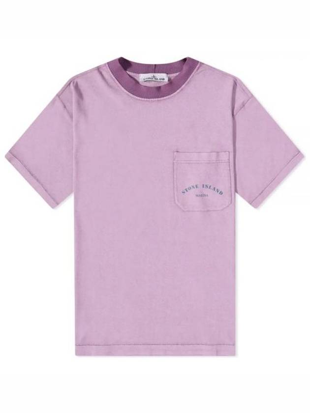 Marina Garment Dying Short Sleeve T-Shirt Violet - STONE ISLAND - BALAAN 2