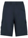 Men's Logo Patch Cargo Shorts Navy - STONE ISLAND - BALAAN 4