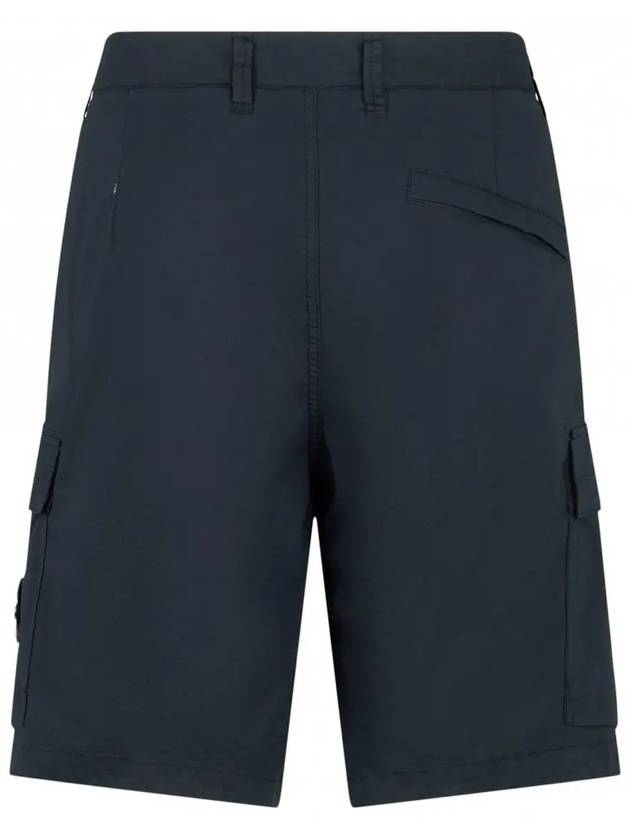 Men's Logo Patch Cargo Shorts Navy - STONE ISLAND - BALAAN 4