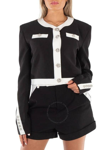 Philipp Plein Black And White Stretch Viscose Cady Jacket, Size Large - PHILIPP PLEIN - BALAAN 1