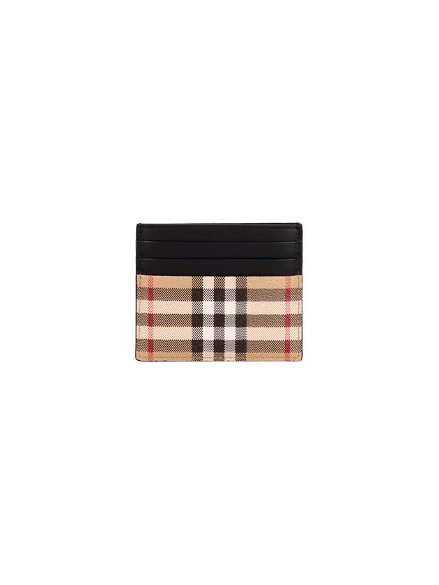 Check Leather Card Wallet Beige - BURBERRY - BALAAN 3