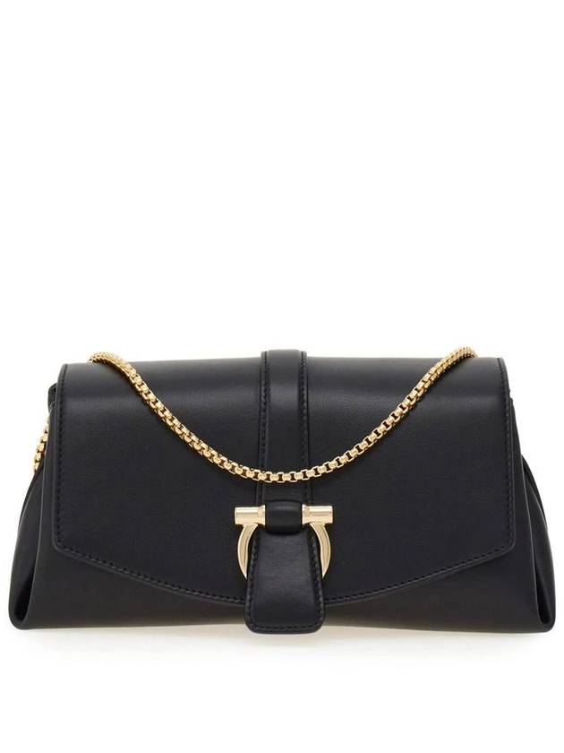 Front Flap Shoulder Bag Black - SALVATORE FERRAGAMO - BALAAN 2