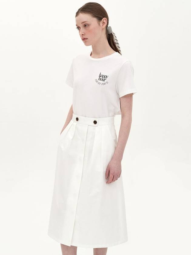 Hidden Button A-Line Skirt White - JUN BY JUN K - BALAAN 3