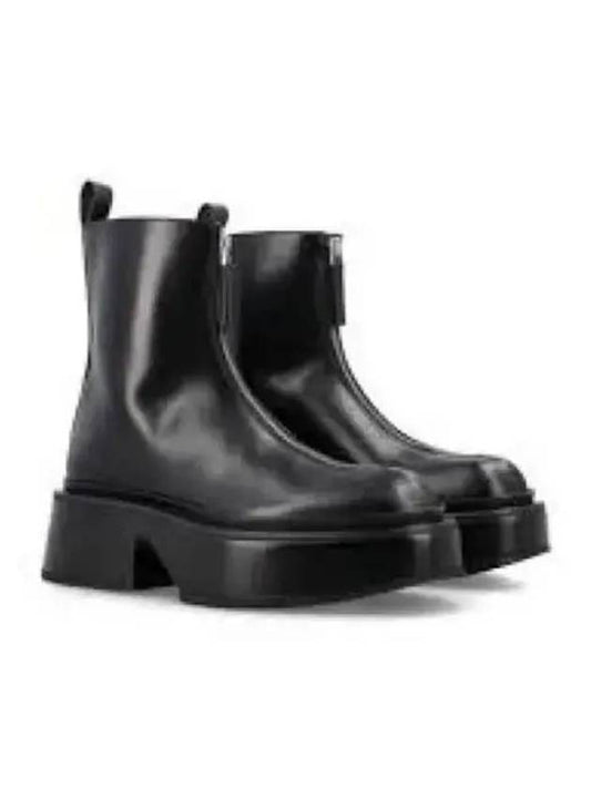 Zipper Calf Leather Middle Boots Black - JIL SANDER - BALAAN 2