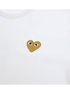 Men s Heart Logo Short Sleeve T Shirt AZ P1T216 051 WHITE - COMME DES GARCONS - BALAAN 6