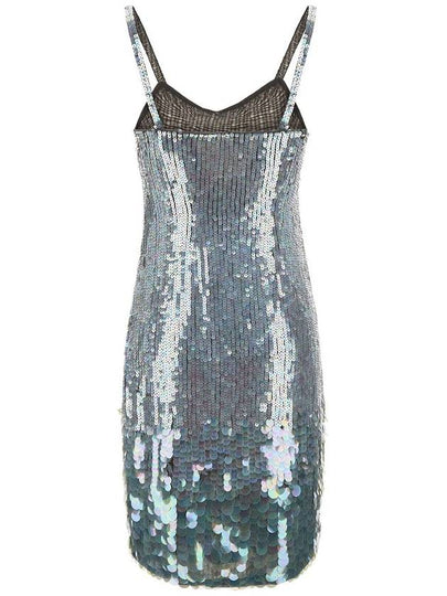 Mini Grey Dress With All-Over Multicolor Sequins In Stretch Polyamide Woman - P.A.R.O.S.H. - BALAAN 2