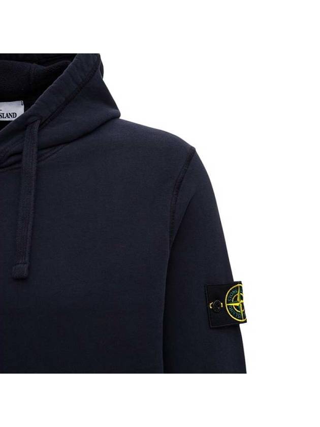 Wappen Patch Brushed Cotton Fleece Hoodie Navy - STONE ISLAND - BALAAN 6