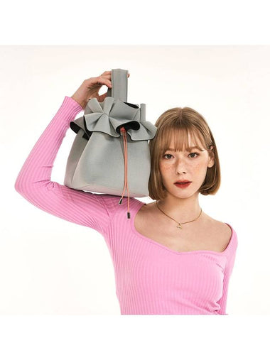 Inverted Pleated Tote Bag Light Grey - SUIN - BALAAN 1