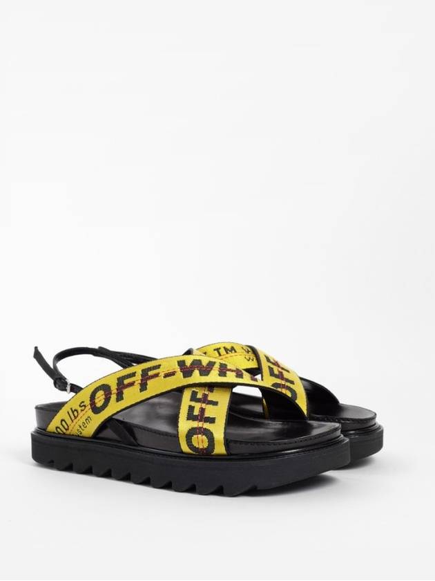 Same day delivery Women s yellow industrial logo cross sandals - OFF WHITE - BALAAN 9