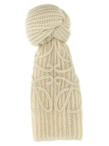 Anagram Mohair Blend Scarf Ivory - LOEWE - BALAAN 1