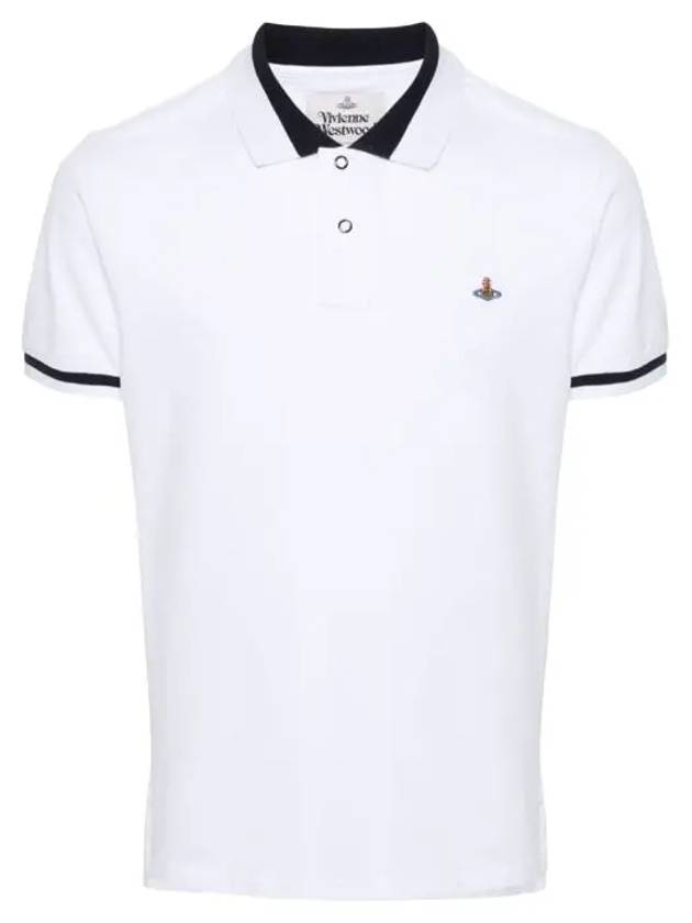 Classic ORB Logo Polo Shirt White - VIVIENNE WESTWOOD - BALAAN 3