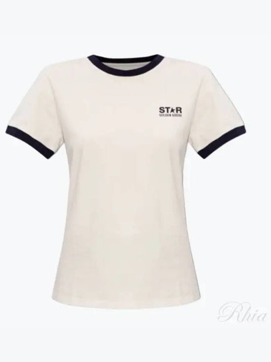 Lina Cotton Short Sleeve T-shirt Heritage White - GOLDEN GOOSE - BALAAN 2