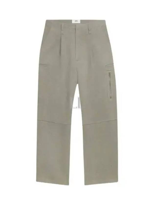 Virgin Wool Wide Pants Dove Grey - AMI - BALAAN 2