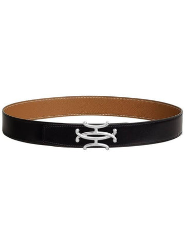 Belt Neo Lift Buckle Gold Reversible Double Sided Leather Strap 38mm H077971CAAA - HERMES - BALAAN 1