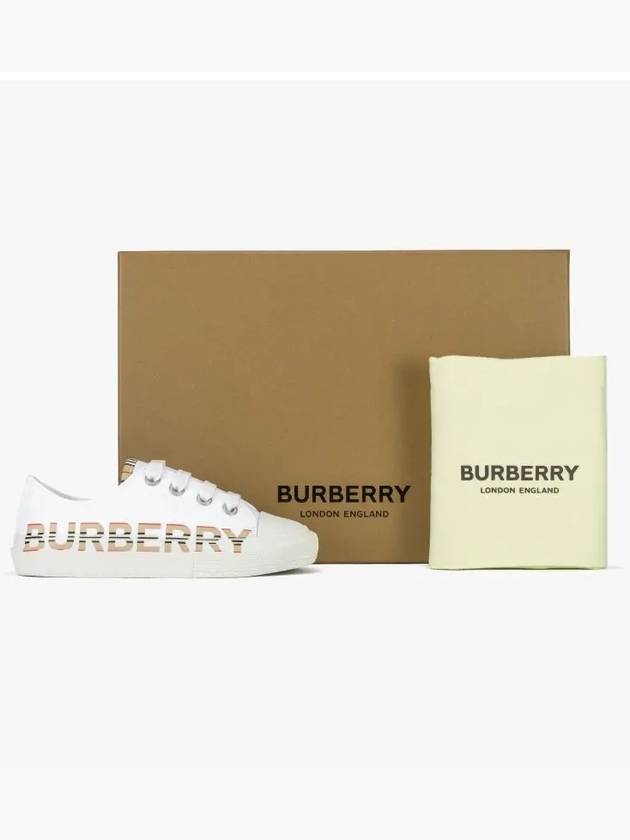 Icon Stripe Logo Print Junior Low Top Sneakers - BURBERRY - BALAAN 5