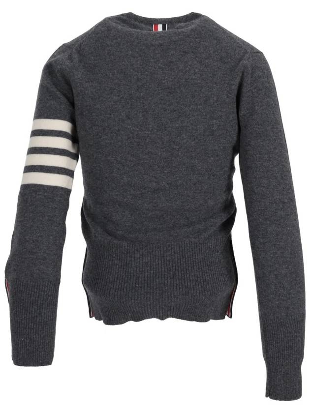 Cashmere Crew Neck Cardigan Dark Grey - THOM BROWNE - BALAAN 5