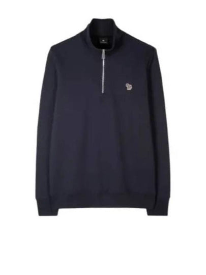 Zebra Zip Neck Sweatshirt Navy - PAUL SMITH - BALAAN 2