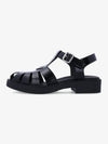 Brushed Leather Fisherman Sandals Black - PRADA - BALAAN 2