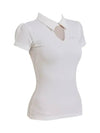 Golf Wear See-through Neckline Short Sleeve T-Shirt White - J JANE - BALAAN 3