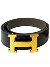 H Buckle Reversible 32mm Leather Noir Etain - HERMES - BALAAN 2