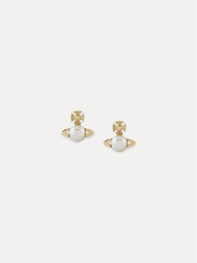 Balvina Pearl Earrings Gold - VIVIENNE WESTWOOD - BALAAN 2