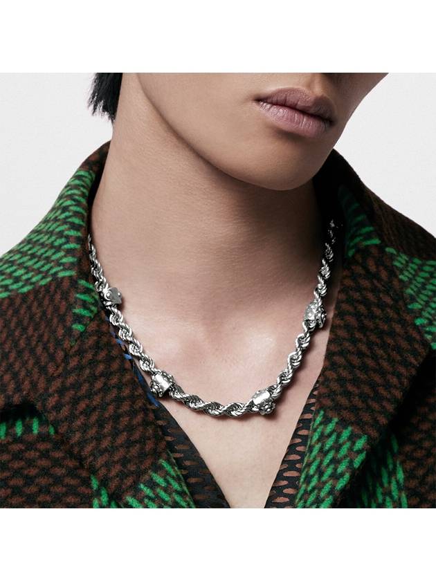 LV Rope Necklace Silver - LOUIS VUITTON - BALAAN 5