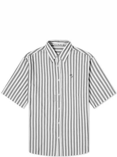 Stripe Button Up Short Sleeve Shirt White Black - ACNE STUDIOS - BALAAN 2