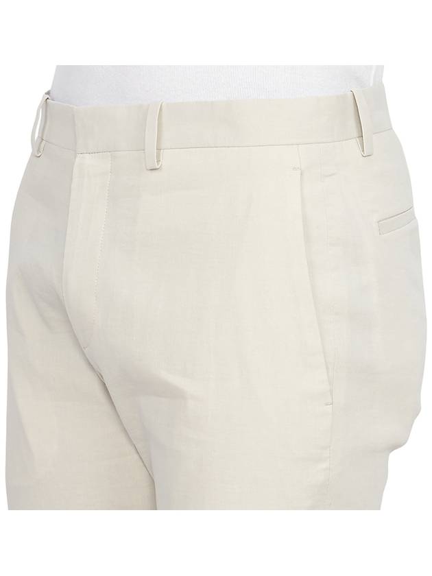 Men's Linen Viscose Straight Pants Ivory - THEORY - BALAAN 9