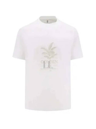 Maxi Print Cotton Short Sleeve T-Shirt White - BRUNELLO CUCINELLI - BALAAN 2