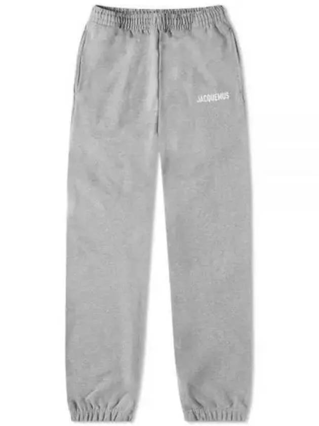 Le Jogging Logo Print Cotton Track Pants Grey - JACQUEMUS - BALAAN 2