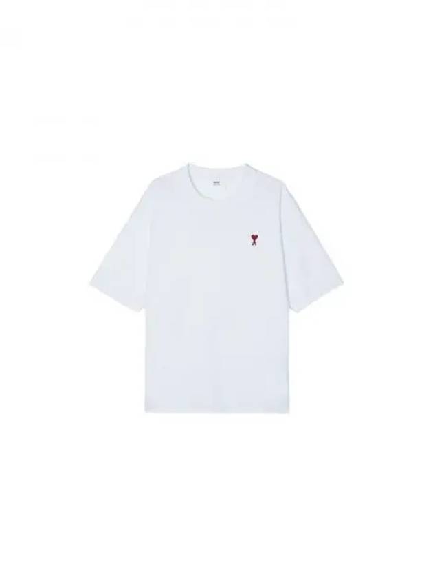 Small Heart Logo Boxy Fit Short Sleeve T-Shirt White - AMI - BALAAN 2