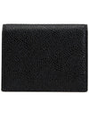 Pebble Grained Leather Double Card Wallet Black - THOM BROWNE - BALAAN 2