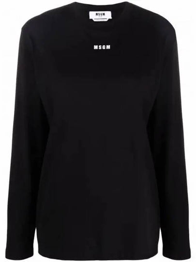 Micro Logo Print Long Sleeve T-Shirt Black - MSGM - BALAAN 2