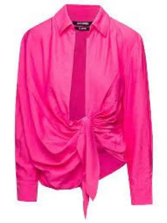 Le Chemise Bahia Tied Sash Shirt Pink - JACQUEMUS - BALAAN 2
