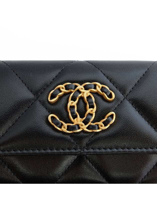 19 Gold Hardware Lambskin Flap Card Wallet Black - CHANEL - BALAAN 4