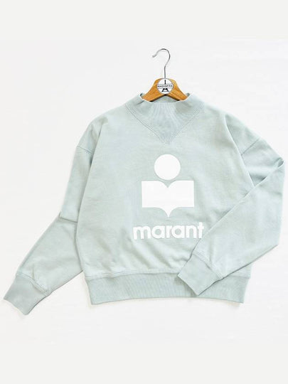 Moby Logo Print Sweatshirt Light Blue - ISABEL MARANT ETOILE - BALAAN 2