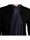 Oblique Stole Wool Silk Blend Scarf Navy - DIOR - BALAAN 4