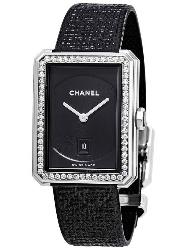 Boyfriend Tweed Watch Black - CHANEL - BALAAN 1