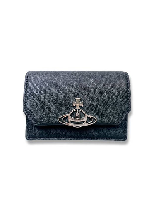 Saffiano leather business card wallet black 5115002OW L001N - VIVIENNE WESTWOOD - BALAAN 1