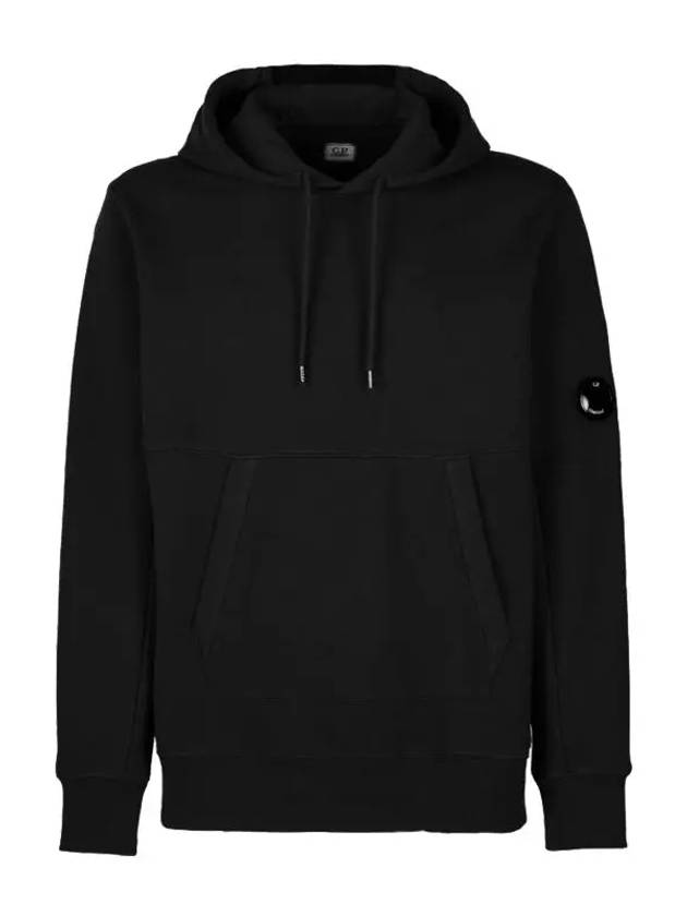 Logo Patch Drawstring Hoodie Black - CP COMPANY - BALAAN 2