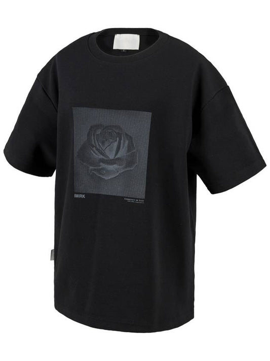 Double cloth ROSE T shirts BLACK - IMIRK - BALAAN 1